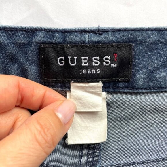 Vintage Y2K Guess Bootcut Cropped Jeans w/ Faux Fur Trim - 28" - Picture 7 of 12